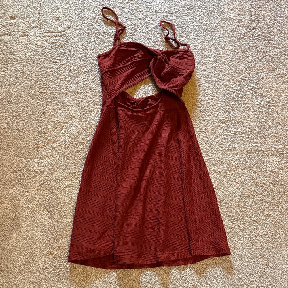 Anthropologie Burgundy Backless Dress